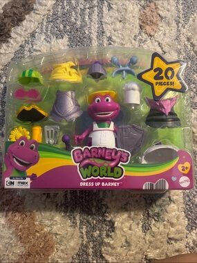 Mattel Barney Dress Up Figure with Purple Main Figure and Multicolor Accessories